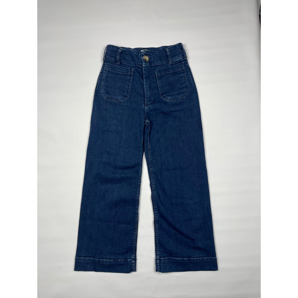 Maeve The Colette Denim Pants Women's 25P Blue Wide Leg Cropped High Rise